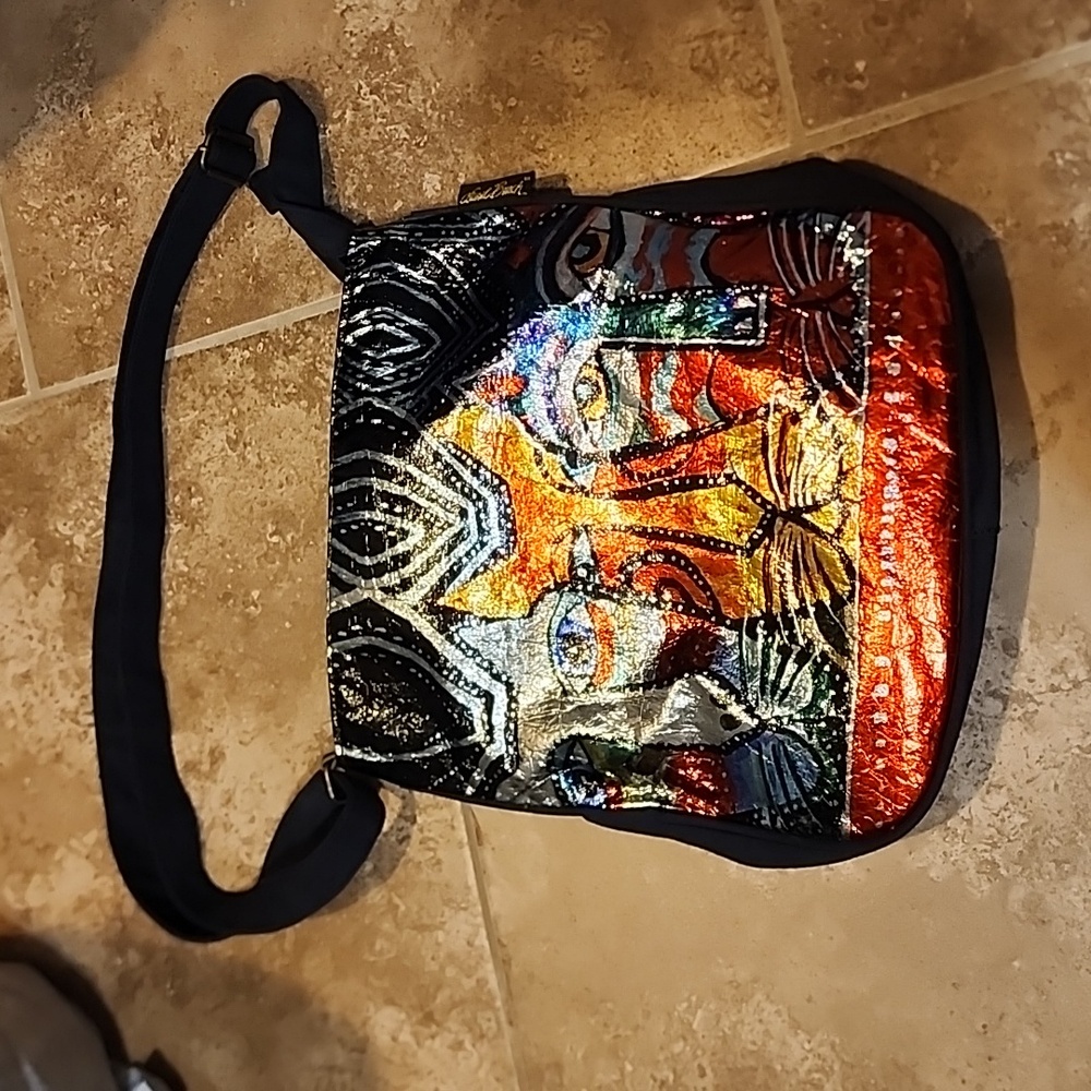Laura Burch crossbody foil cats